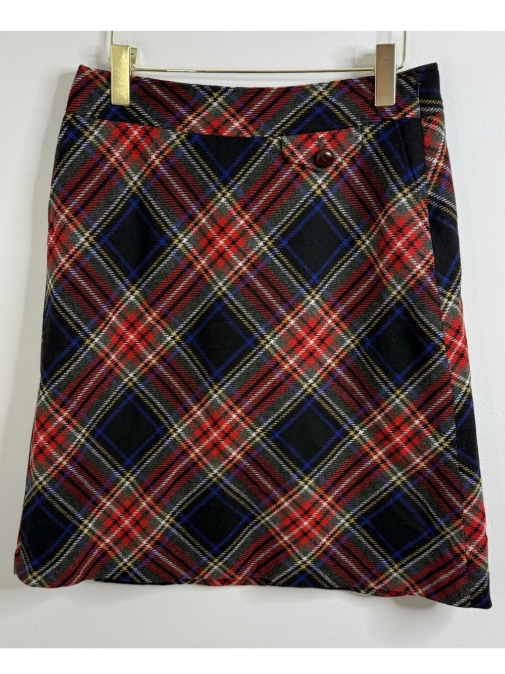 LL Bean Skirt Woman's 8 Tartan Plaid Wool Blend Vtg Preppy Y2K Classic School